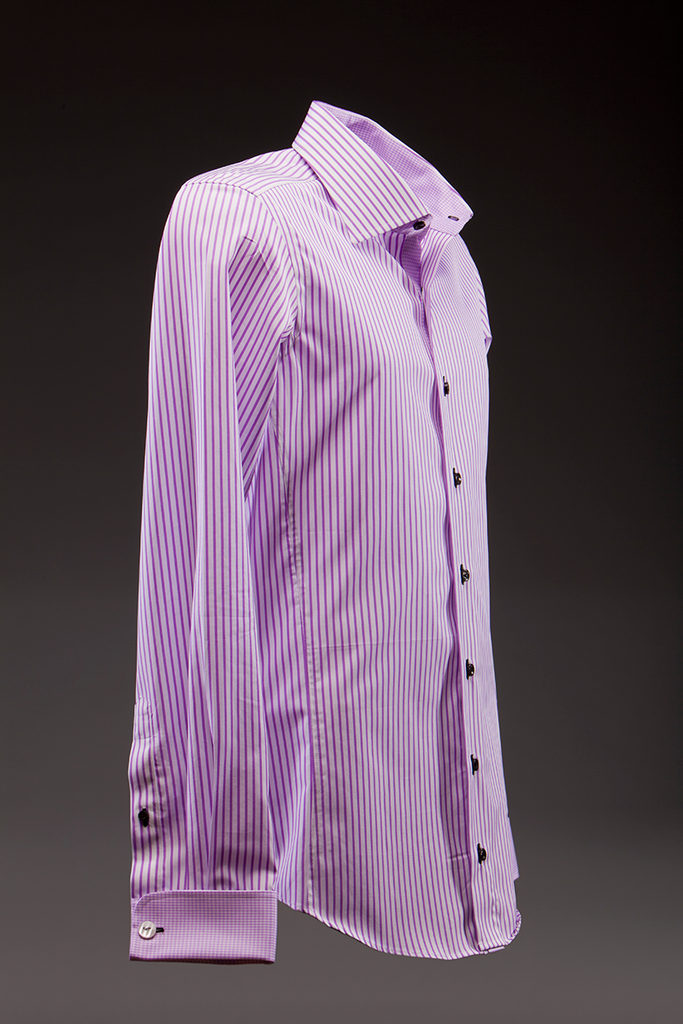 Luciano purple striped Dress Shirt - mujaestore