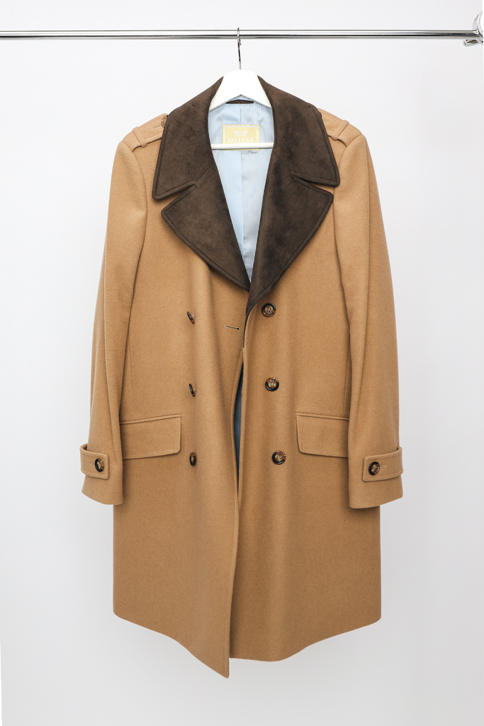 Mujae Tan wool coat overcoat mens coat Mujae Designer Coats